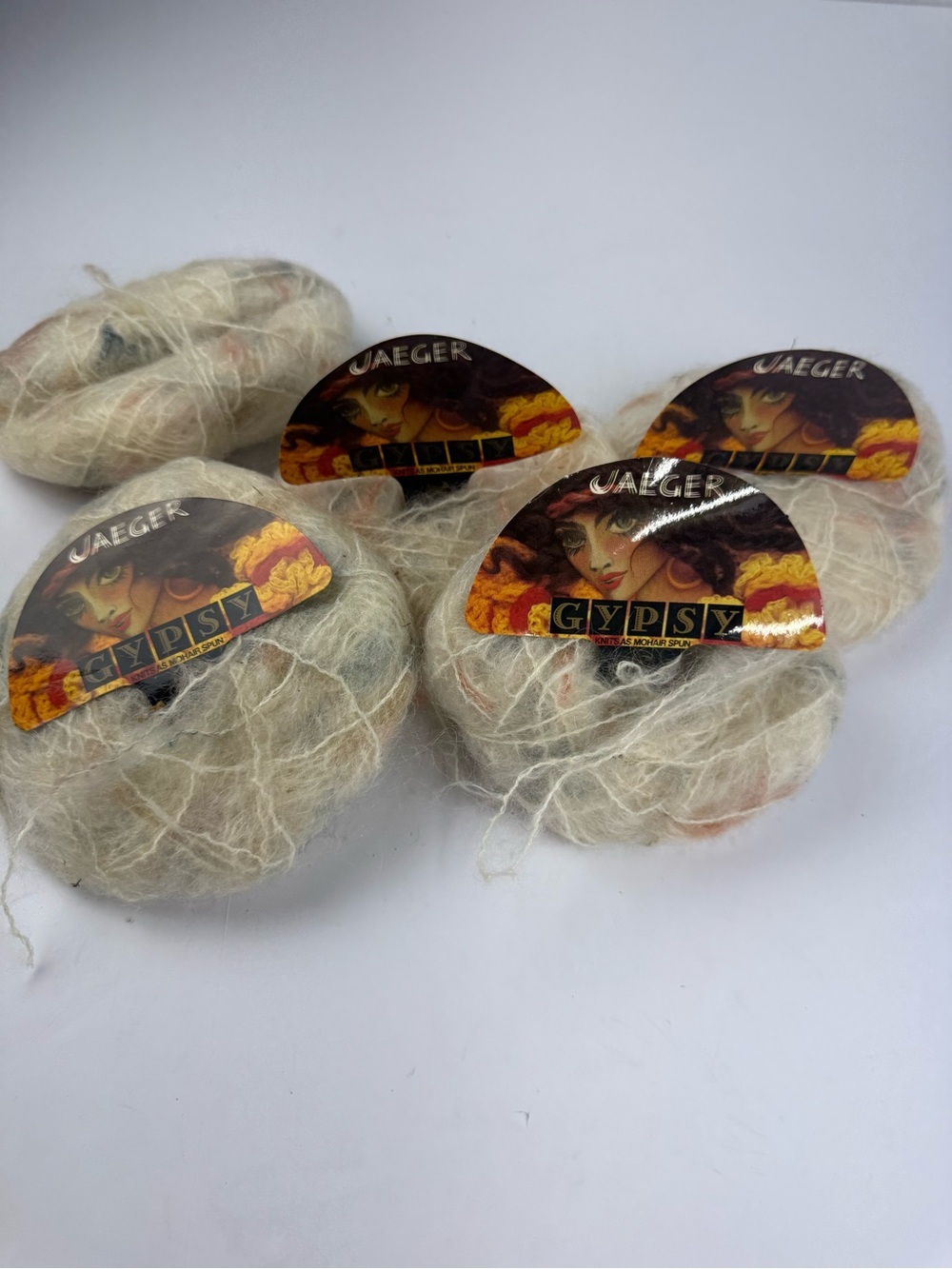 Vintage Jaeger Gypsy Mohair Knitting Yarn Spun Lot of 5 Made in UK Shade 84